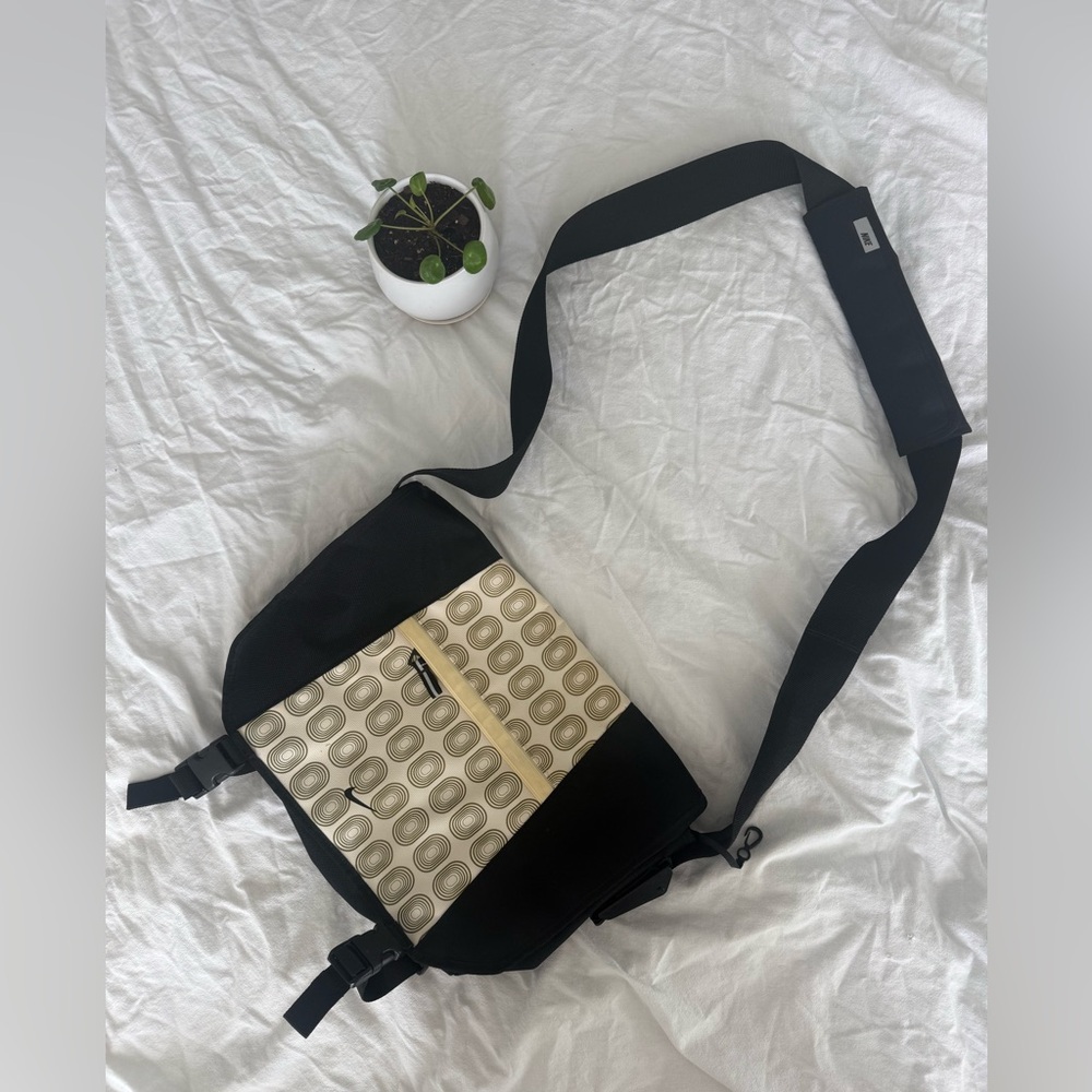 Elegant Black and Cream Nike Messenger Bag